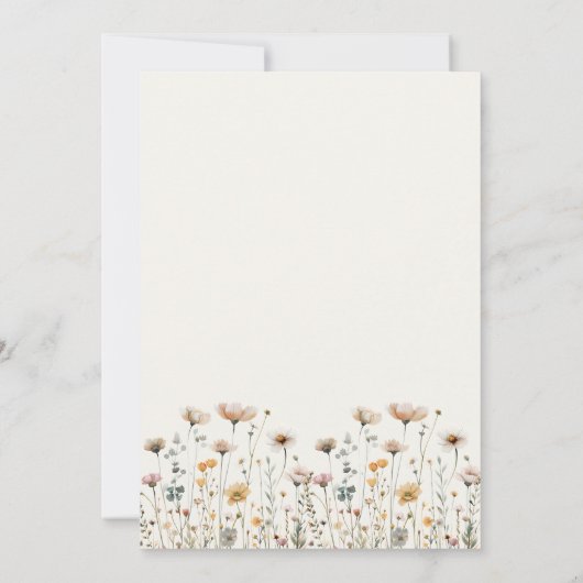 Invitation Wildflower Beige Boho Floral Wedding (Dos)