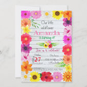 Invitation Wildflower Birthday Invitation, Flower Invite (Devant)