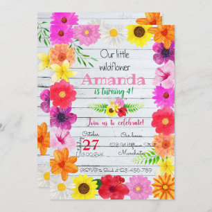 Invitation Wildflower Birthday Invitation, Flower Invite
