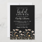Invitation Wildflower Black Elegant Bridal Shower (Devant)