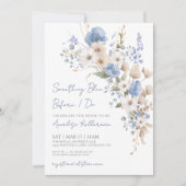 Invitation Wildflower Blue Floral Bridal Shower (Devant)