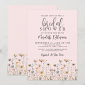 Invitation Wildflower Blush Pink Bridal Shower (Devant / Derrière)