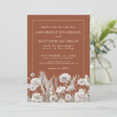 Invitation Wildflower Boho Burnt Orange Wedding (Debout devant)