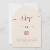 Invitation Wildflower Boho Fall Beige Terracotta Rust QR code (Dos)