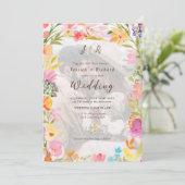 Invitation Wildflower Boho garden summer floral photo wedding (Debout devant)
