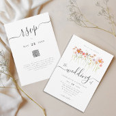 Invitation Wildflower Boho Wedding QR code