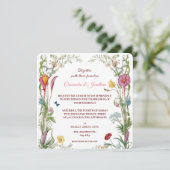 Invitation Wildflower Botanical Flowers & Butterflies Wedding (Debout devant)