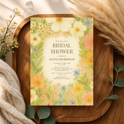 Invitation Wildflower Botanical Garden Floral Bridal Shower