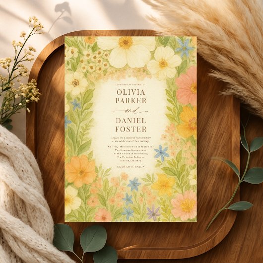 Invitation Wildflower Botanical Garden Floral Wedding