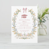 Invitation Wildflower Botanical Graduation (Debout devant)