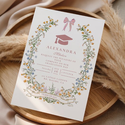 Invitation Wildflower Botanical Graduation