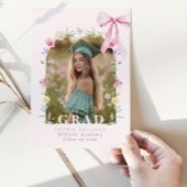 Invitation Wildflower Bow Graduation party Photo Collage