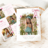 Invitation Wildflower Bow Graduation party Photo Collage