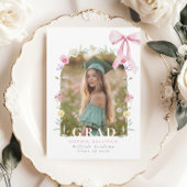 Invitation Wildflower Bow Graduation party Photo Collage