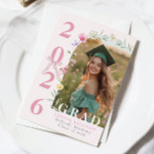 Invitation Wildflower Bow Graduation party Photo Collage