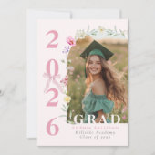 Invitation Wildflower Bow Graduation party Photo Collage (Devant)