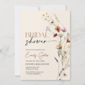 Invitation Wildflower Bridal Shower Invitation, Floral Boho (Devant)