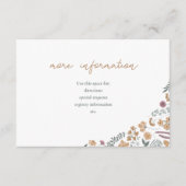Invitation wildflower bridal shower invite insert - orange (Devant)