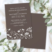 Invitation Wildflower Brown Wedding