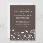 Invitation Wildflower Brown Wedding (Devant)