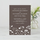 Invitation Wildflower Brown Wedding (Debout devant)