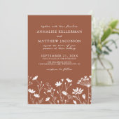 Invitation Wildflower Burnt Orange Wedding (Debout devant)