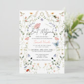 Invitation Wildflower Butterfly Bee Bat Mitzvah (Debout devant)