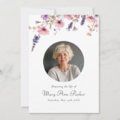 Invitation Wildflower "Celebration of Life" Photo Funeral  (Devant)