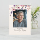 Invitation Wildflower "Celebration of Life" Photo Funeral  (Debout devant)