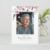 Invitation Wildflower "Celebration of Life" Photo Funeral  (Debout devant)