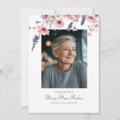 Invitation Wildflower "Celebration of Life" Photo Funeral  (Devant)