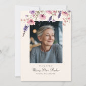 Invitation Wildflower "Celebration of Life" Photo Funeral (Devant)