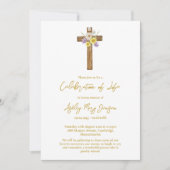 Invitation Wildflower Cross Celebration of Life Funeral (Devant)