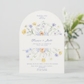 Invitation Wildflower Elegant Handwritten Wedding Wedding  (Debout devant)