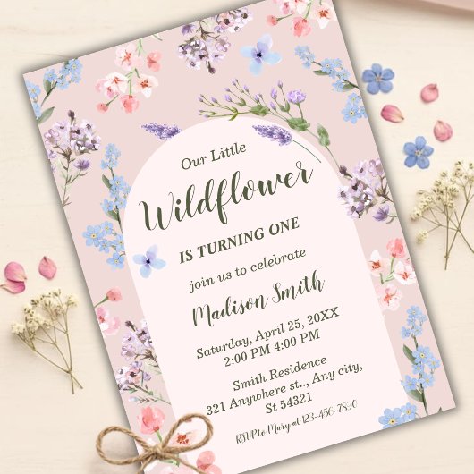 Invitation Wildflower First Birthday