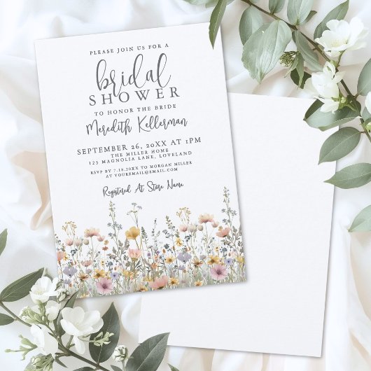 Invitation Wildflower Floral Bridal Shower