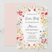 Invitation Wildflower Garden Birthday (Devant / Derrière)
