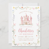 Invitation Wildflower Garden Princess Castle 1st Birthday (Devant)
