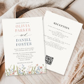 Invitation Wildflower Garden QR Code Wedding