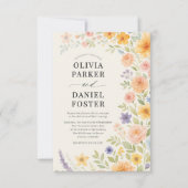 Invitation Wildflower Garden Watercolor Floral Wedding (Devant)