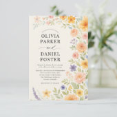Invitation Wildflower Garden Watercolor Floral Wedding (Debout devant)