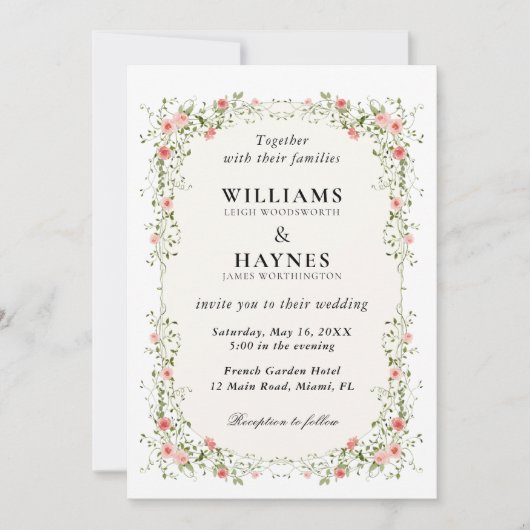 Invitation Wildflower Garden Wedding (Devant)