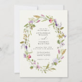 Invitation Wildflower Garden Wreath Greenery Wedding (Devant)