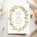 Invitation Wildflower Garden Wreath Greenery Wedding<br><div class="desc">Wildflower Garden Wreath Greenery Wedding Invitation. Parfait pour un backyard ou un garden pari. Elegant spring,  summer or early fall wedding.</div>