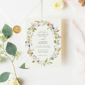Invitation Wildflower Garden Wreath Greenery Wedding