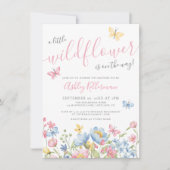 Invitation Wildflower Girl Baby Shower (Devant)