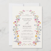 Invitation Wildflower Grace Romantic Garden All One Wedding (Devant)