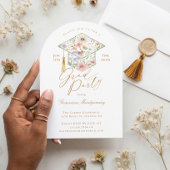 Invitation Wildflower Grad Cap Boho Graduation Garden Party