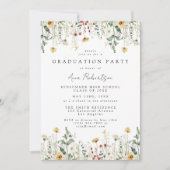 Invitation Wildflower Graduation Party Photo (Devant)