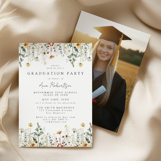 Invitation Wildflower Graduation Party Photo